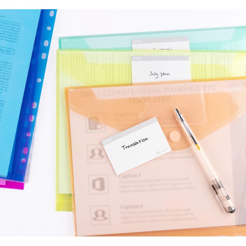 24 Pack Plastic Wallets A4, Binder Folder with Plastic Wallets,A4