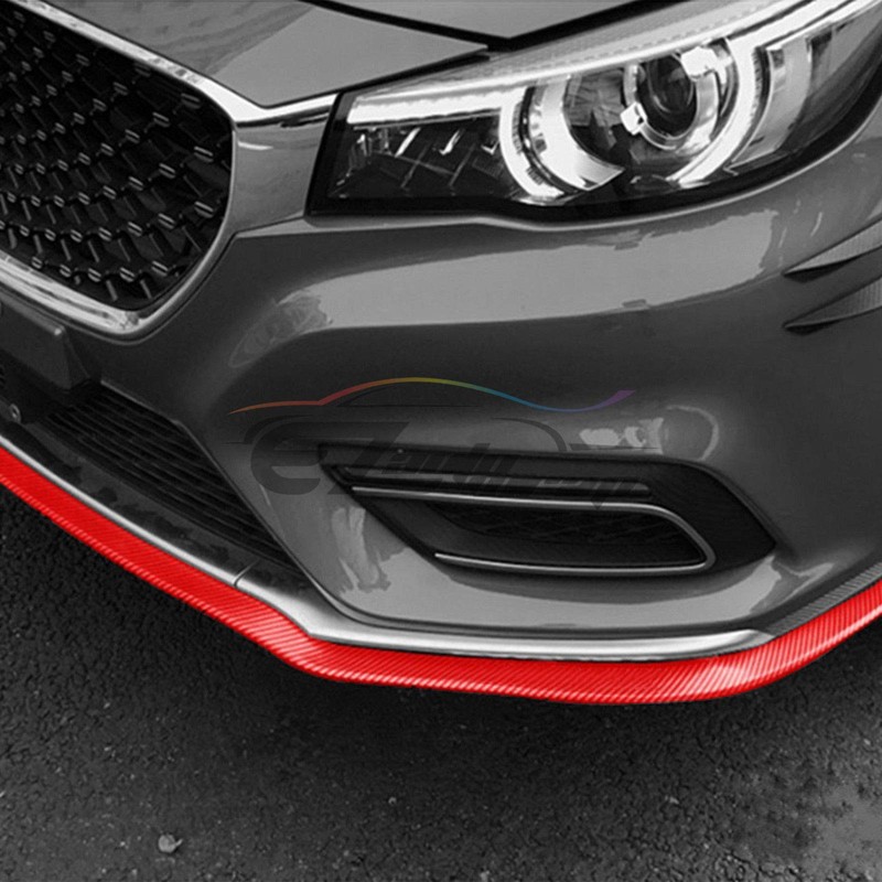 EZAUTO WRAP Universal Carbon Fiber Black PU Rubber Front Bumper