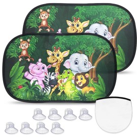 2PCS Car Sun Shade for Baby Kids with 8 Suction Cups Set,Static Cling Side Window Universal Car window shades for Baby Kids UV Protection Sun Visor for Cars for Car Side Windscreen Window