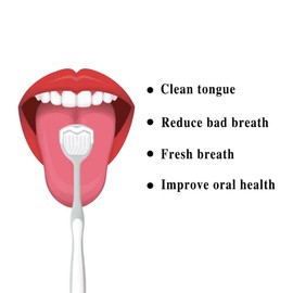 Colincie Tongue Cleaner, Tongue Brush, Tongue Scraper for Oral Hygiene, Clean Tongue, Reduce Bad Breath and Make Our Breath Fresher Black,Gray Pack of 4 (Black,Gray)