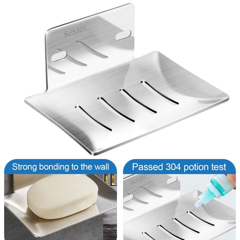 2-Piece Wall-Mounted Soap Holders, 2-Piece Portable Soap Dishes, Drain Soap