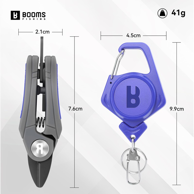 Booms Fishing FR1 Line Cutter Fishing Scissors with Pin-on Reel,