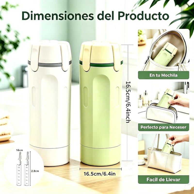 Dispensador de Viaje 4 en 1 para Gym, Campamento y