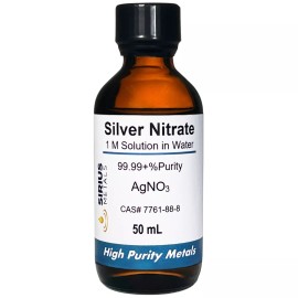 Sirius Metals Silver Nitrate Solution (CAS# 7761-88-8) - 1 Molar as AgNO3 in water - 50 mL