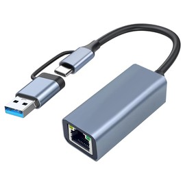 Xuegier USB 3.0 to Ethernet Adapter with USB C to RJ45 Gigabit LAN 1000 Mbps Wired Network, Network Adapter, for Windows Durable Easy to Use