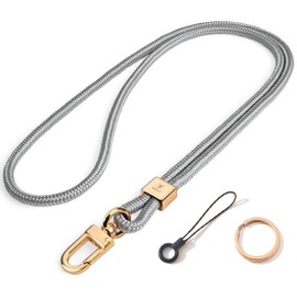 SENLLY Lanyard for keys, original minimalist design, ID holder, neck strap, 113 light grey