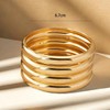 Chunky Gold Bangles Bracelet Set for Women - 4PCS Wide