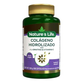 Suplemento en cápsula Nature's Life Colágeno Hidrolizado Vitamina C x 92g