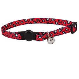 Petmate Breakaway Fashion Collar; 3/8' x 8-12'; Sub Leopard Red