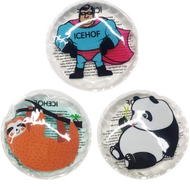ICEHOF Children's Cooling Pads Set with Motifs - Hero Sloth Panda - Animals Bear Gel Ice Pack Cooling Pack Cooling Pad - Bruise Swelling Burn