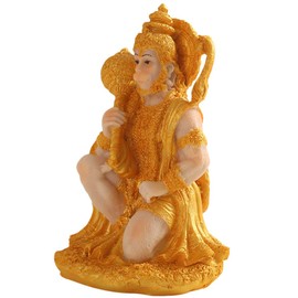 Artibetter Hindu Ramayana Hanuman Statue God Lord Flying Hanuman Figurine India Idol Murti Pooja Sculpture Hinduism Devotee Lord Rama Shrine Buddha for Home Temple Car Decor