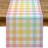 Pudodo Easter Buffalo Plaid Check Table Runner Spring Holiday Farmhouse Fireplace Kitchen Dinning Room Home Party Decoration (13" x 48")