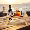 Youeon Portable Wine Picnic Table with 5 Wine Glasses Holder,
