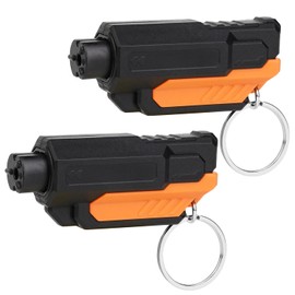 SINSEN Window Breaker Seatbelt Cutter, Car Safety Hammer Escape Tool for Visor Clip, Portable Escape Kit, 2 Pack