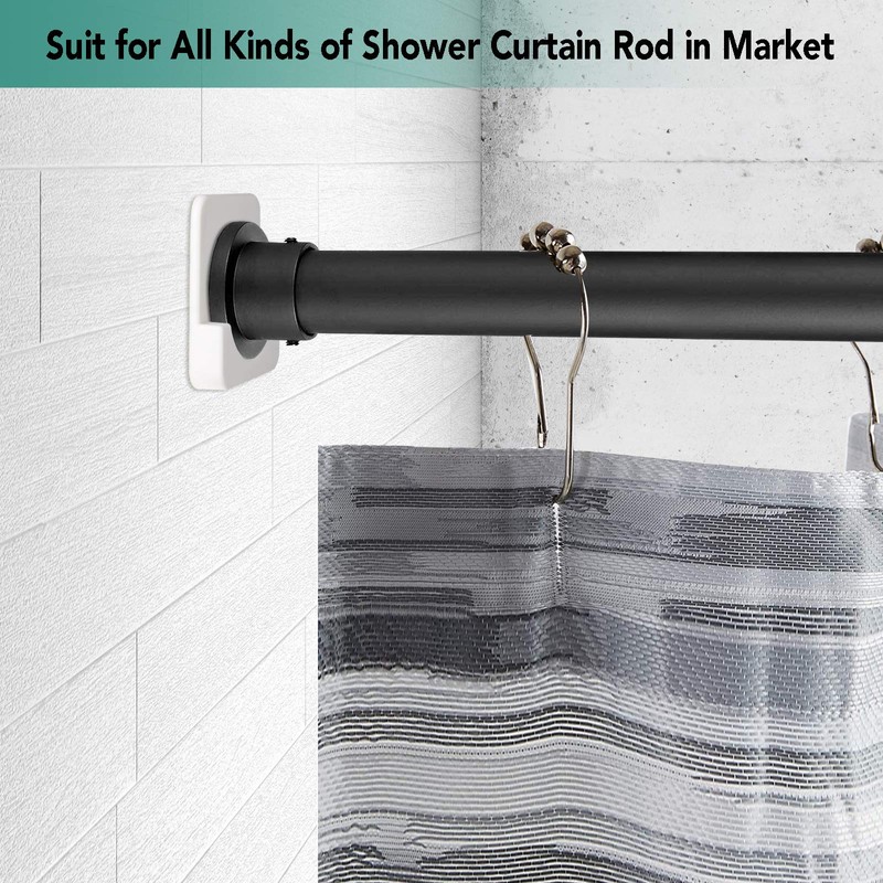 Shower Curtain Rod Holder for Wall Mount | Adhesive Shower