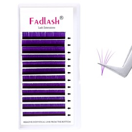 Lash Extensions 0.07 D Curl Volume Eyelash Extension 8-14mm Mixed Tray Easy Fan Lashes Faux Mink Purple Eyelash Extension by FADLASH (0.07-D, 8-14mm Mixed)