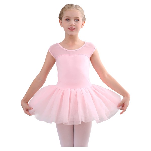 Stelle Girls Ballet Leotard Tutu Skirt Dance Dress Outfit (01-Ballet Pink, 4T)