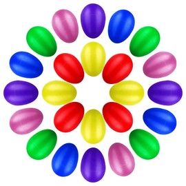 24 Pieces Musical Eggs Shakers, Plastic Egg Shakers Colorful Maracas Egg Shakers Egg Shakers Percussion with Miniature Iron Sand for Babies Toddlers Kids (6 Colors)