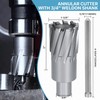 KEENTECH Carbide-Tipped Annular Cutter,1-3/8" Diameter x 2" Depth, 3/4" Weldon