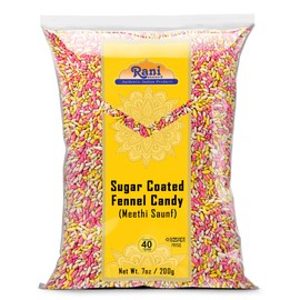 Rani Sugar Coated Fennel Candy 7oz (200g) ~ Indian After Meal Digestive Treat | Vegan | Gluten Friendly | NON-GMO | Kosher | Indian Origin