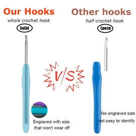 Mdoker Size L/11(8mm) Crochet Hook,Extra Long Crochet Hooks for Arthritic Hands,Ergonomic Grip Soft Handles for Beginners and Experiecced Crochet Lover,Comfortable/Easy to Use