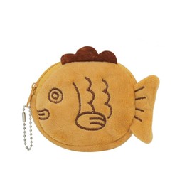 Animal Mini Coin Purse for Womens and Girls, Cute Cartoon Plush Small Coin Purse Portable Change Purse Organize Coin Data Cables with Zipper for Backpack Handbag (Fish, Brown)