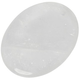 KYEYGWO Reiki Oval Crystal Worry Stone for Worry Stone Decompression, Healing Thumb Stone Pocket Palm Stone Drilling Worry Stone Massage Stones Without Chain or Cord Rock Crystal