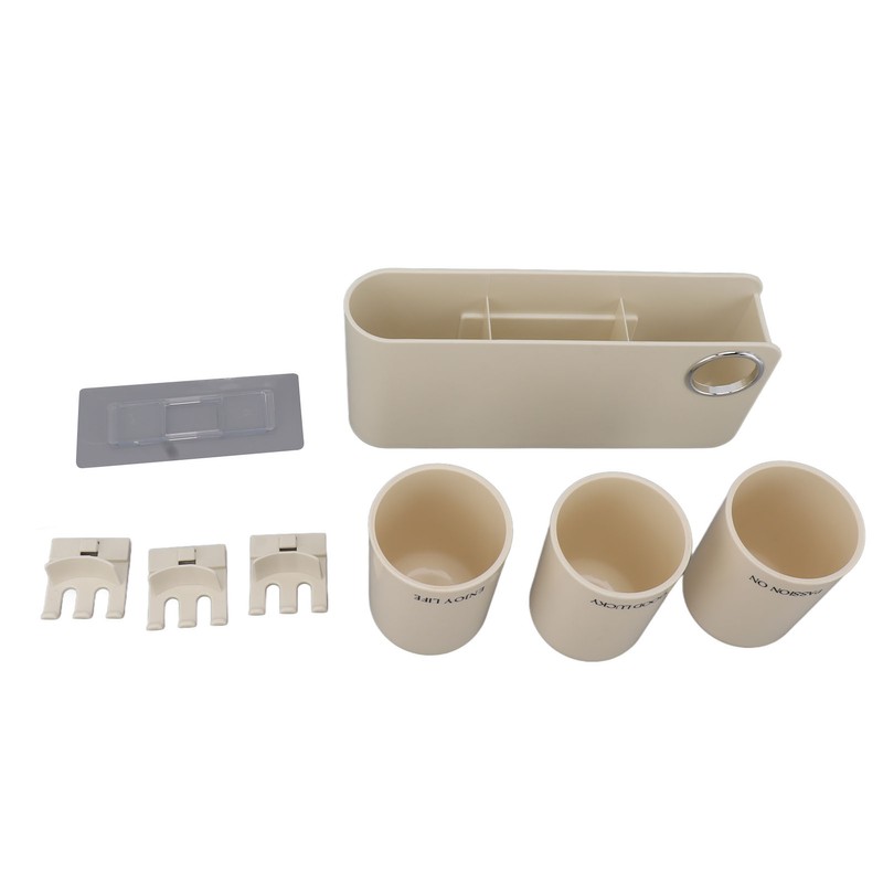 Toothbrush Holder Wall Mounted Multi Functional Toothbrush Toothpaste Dispenser for