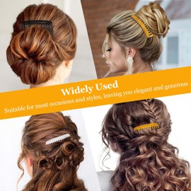 Nogeqi 24PCS French Hair Comb Clips for Styling, 14 Teeth Decorative Hair Side Combs for Women Girls Fine Thin, Vintage French Combs for Bridal Wedding Veil(Black, Light Coffee, Transparent)