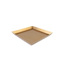 Serene Spaces Living Large Gold Square Tray, Decorative Vanity Tray, Cosmetic & Jewelry Organizer, Serving Platter, Candle-Holder for Coffee Table, Kitchen Catchall Tray, 12" Square & 1.25" High