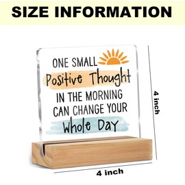 Inspirational Sunshine Gifts for Women Men Coworkers Friends, Motivational Reminder Quotes Desk Decor Acrylic Sign, Positive Affirmations Desk Accessories Signs for Table Top Cubicle Office Decor