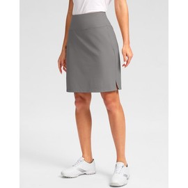 20" Golf Skorts Skirts for Women with 7 Pockets Knee Length Skort Athletic Modest Long Tennis Skirts for Women(Light Grey,3XL)