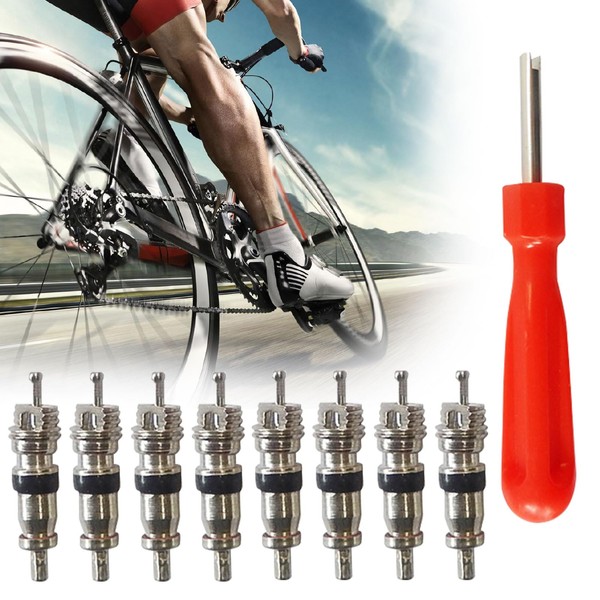 Tyre valve remover, valve core remover with 8 valve inserts, car valve, car tyre valve, valve extractor, valve core car valve, valve insert tool, valve insert bicycle, valve extractor