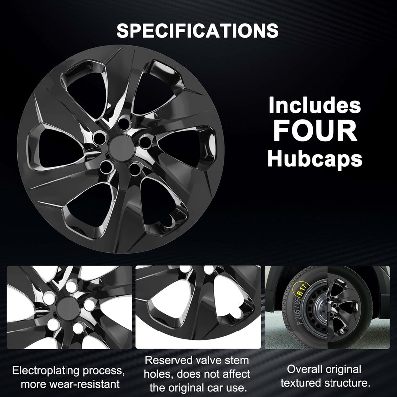 WEISIGAO Wheel Hubcaps Compatible with Toyota RAV4 2019-2024; 17 inch