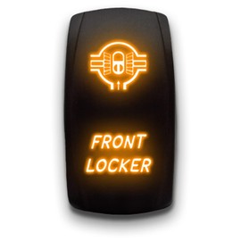 Front Locker - Orange - Laser Etched 5-Pin Double Pole Single Throw Front Locker Maintained ON-Off DPST Toggle Switch 20A 12V
