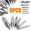 ExcInter 6Pcs HSS Center Drill Bits Set 1mm/1.5mm/2mm/2.5mm/3mm/5mm Countersink Kit