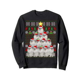 Cats Christmas Tree Santa Elf Cat Ugly Xmas Sweaters Sweatshirt