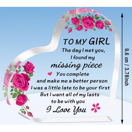 TTOVEN I Love You Gifts for Her Gifts for Girlfriend Valentines Day Gifts for Her Girlfriend Heart Shaped Acrylic To My Girl