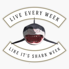 Leyland Designs Live Every Week Like It's Shark Week Sticker Outdoor Rated Vinyl Sticker Decal for Windows, Bumpers, Laptops or Crafts 5"