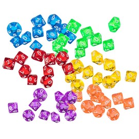 Yourandoll 60 Pcs Polyhedral Dice D10 Dice D10 D10 Sided Dice for Dungeons and Dragons, DND, TRPG, MTG Dice and More Table Games (A)