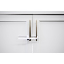 Regalo Home Safety Sliding Locks, Award Winning Brand, Cabinet Handle Lock, Baby Proofing Lock, Child Safety Cabinet Latch, White