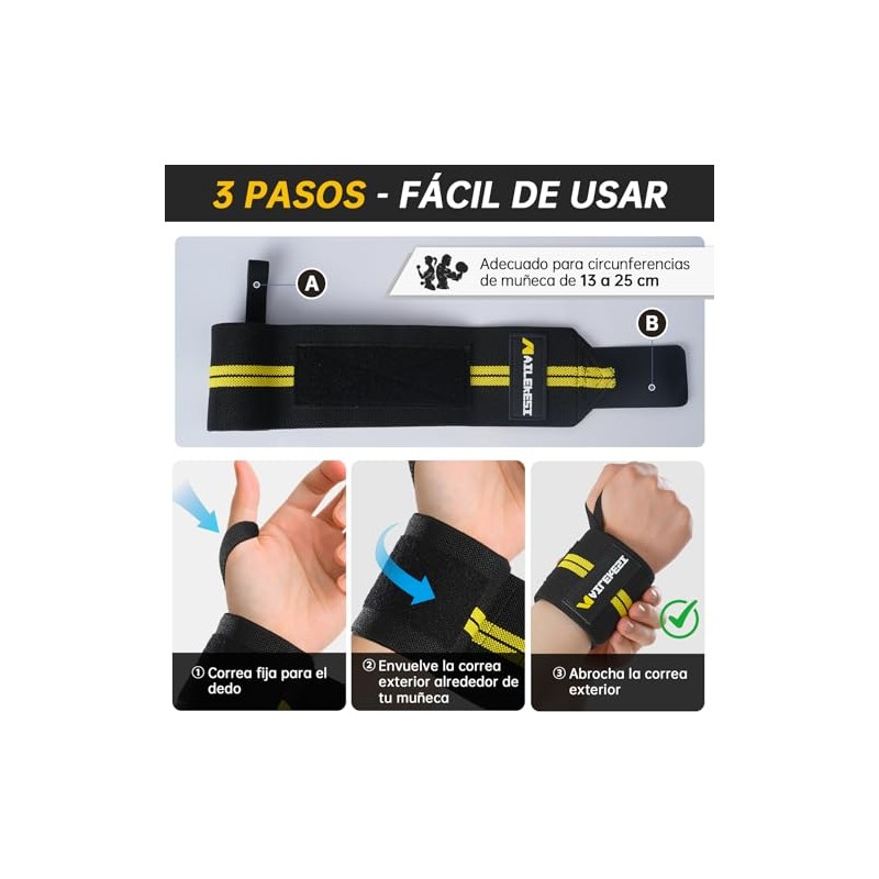 Muñequeras Gym,1 Par Correas de Muñeca con Sujetador de Pulgar,