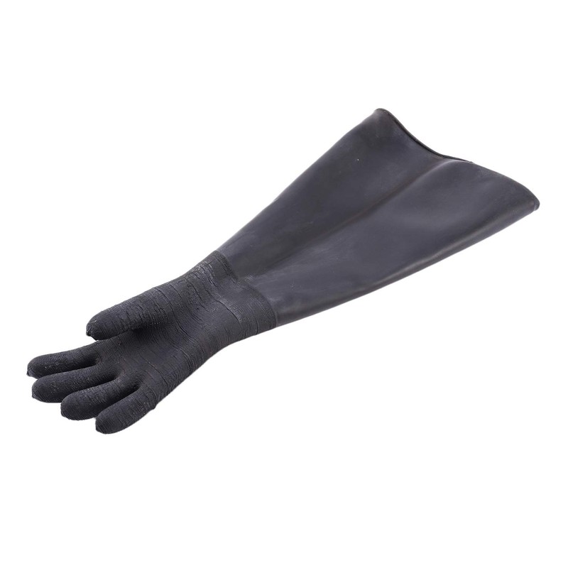 Rubber Black Sandblaster Gloves Stripe Abrasive Sand Blasting Gloves for