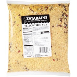 Zatarain's New Orleans Yellow Rice Mix, 51 oz - One 51 Ounce Bag of Shelf-Stable Yellow Rice Mix for Creole-Inspired Dishes, Use as Stand-Alone Side or Create Coconut Curry Rice