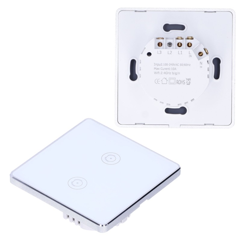 2 Gang Smart Touch Switch WiFi British Standard for Google