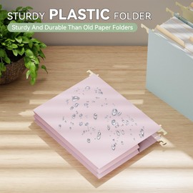 NORDUN Plastic Hanging File Folders Extra Capacity,3" Expanding Pocket Letter Size,Expandable Large Pastel Hanging Folders,Adjustable Tabs,Heavy Duty Filing Cabinet Folder for Bulky Files,6 Pack