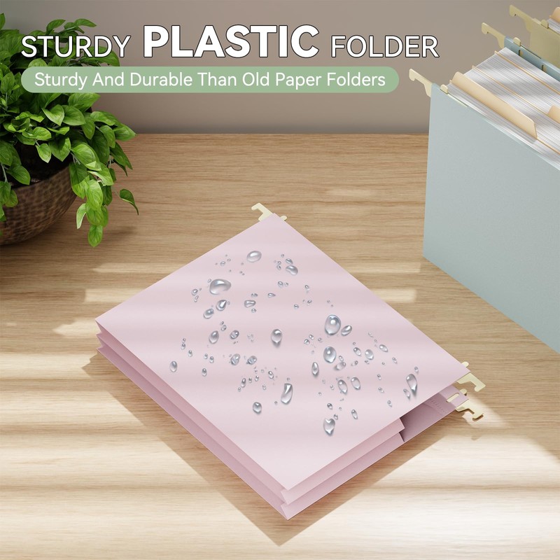 NORDUN Plastic Hanging File Folders Extra Capacity,3" Expanding Pocket Letter