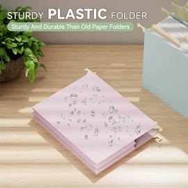 NORDUN Plastic Hanging File Folders Extra Capacity,3" Expanding Pocket Letter Size,Expandable Large Pastel Hanging Folders,Adjustable Tabs,Heavy Duty Filing Cabinet Folder for Bulky Files,6 Pack