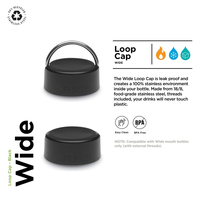 Klean Kanteen Wide Loop Cap with Bale - Dishwasher Safe,