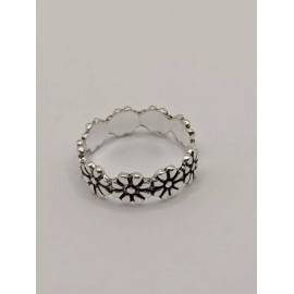 Unbranded Sterling Silver Toe Ring. Daisy Flower Ring Design. Adjustable Size. 925 Silver